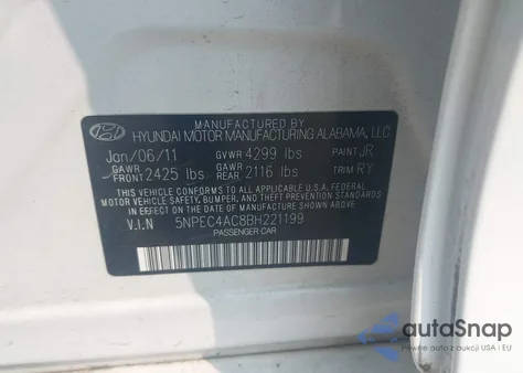 2011 Hyundai Sonata Limited from USA, damaged, VIN 5NPEC4AC8BH221199
